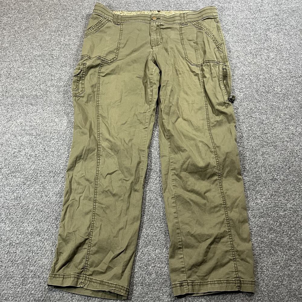 Natural Reflections Pants Womens 16 Green Comfort Waist Cargo Stretch Outdoor
